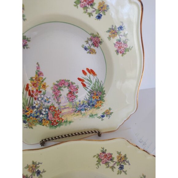 Antique Royal Windsor Large Soup/Salad Bowls(2) Patt. 1068 Wisteria/Garden - Picture 6 of 11